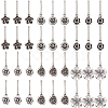 36Pcs 6 Style Alloy Flower Keychain HJEW-BC0001-23-1