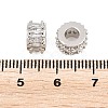 Brass Micro Pave Clear Cubic Zirconia European Beads KK-B186-17P-3