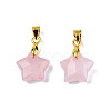 Natural Rose Quartz Charms X-G-N326-142-09-2