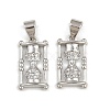 Brass Micro Pave Clear Cubic Zirconia Pendants KK-A269-40P-1