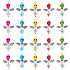 Skull Angel Synthetic Turquoise & Glass Pendants PALLOY-TAC0115-1