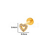Heart 316L Surgical Stainless Steel Clear Cubic Zirconia 17 Gauge Internally Threaded Labrets WGBD99E-07-1