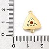 Brass Micro Pave Clear Cubic Zirconia & Shell Connector Charms KK-M303-03G-10-3