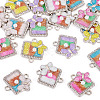 24Pcs 6 Colors Alloy Enamel Connector Charms FIND-TA0009-52-2