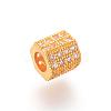 Brass Micro Pave Cubic Zirconia European Beads ZIRC-S053-YS012-4-1
