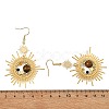 Brass Glass Dangle Earrings EJEW-MZ00802-01-5