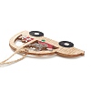 Christmas Themed Natural Wood Pendant Decorations HJEW-P010-01-3