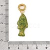 Brass Resin & Enamel European Dangle Charms KK-CBA217A-07G-01-3