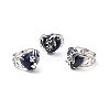 Natural & Synthetic Gemstone Adjustable Rings RJEW-P043-03P-2