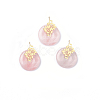 Natural Rose Quartz Pendants G-E088-03P-05-2