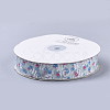 Flower Pattern Printed Polyester Organza Ribbons ORIB-Q034-04-2