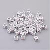 White Cube Letter Acrylic Beads X-PL37C9308-O-1