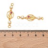 Brass Pave Cubic Zirconia Flower Links Connector Charms KK-D113-04G-02-3