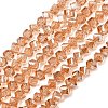 Electroplate Transparent Glass Beads Strands GL-CBA7A17-01A-07-1