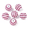 Striped Resin Rhinestone Beads OACR-A037-01C-1