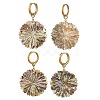 Natural Paua Shell 202 Stainless Steel Dangle Huggie Hoop Earrings for Women EJEW-JE07439-02-3