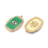 Ion Plating(IP) 304 Stainless Steel Evil Eye Enamel Pendants X-STAS-N107-04B-G-2