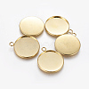 304 Stainless Steel Pendant Cabochon Settings STAS-E471-02A-G-2
