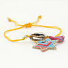 Bohemian Ethnic Style Geometric Miyuki Beaded Star with Flamingo Charm Adjustable Braided Bracelets for Women ZA1517-3