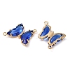 Brass Pave Faceted Glass Connector Charms FIND-Z020-04B-2