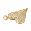 Rack Plating Brass Micro Pave Cubic Zirconia Pendants KK-E281-01G-06-3
