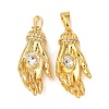 Brass Pave Cubic Zirconia Pendants KK-G543-02G-02-1