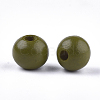Painted Natural Wood Beads WOOD-S049-05E-2