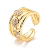Heart Cubic Zirconia Cuff Finger Ring for Valentine's Day X-RJEW-C004-04-RS-3