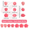 60Pcs 3 Styles Synthetic Coral Carved Beads CORA-SC0001-08-2