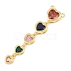 Brass Micro Pave Cubic Zirconia Pendants KK-K418-03A-G-2