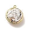Natural Howlite Chip Pendants KK-C242-05G-15-1