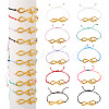 10Pcs 10 Color Alloy Infinity with Hope Link Bracelets Set for Men Women BJEW-TAC0008-01-7