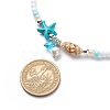 4Pcs 4 Style Natural Pearl & Shell & Dyed Synthetic Turquoise Beaded Necklaces Set NJEW-JN04039-6