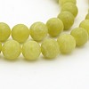 Natural Olive Jade Round Bead Strands G-P070-34-12mm-1