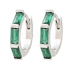Brass Micro Pave Cubic Zirconia Hoop Earrings KK-CBA8324-12P-02-4