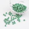 6/0 Opaque Colors Lustered Round Glass Seed Beads X-SEED-A012-4mm-127-1