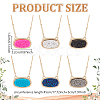 6Pcs 6 Colors Simulated Druzy Resin Oval Pendant Necklaces Set with Alloy Satellite Chains NJEW-AN0001-59-2