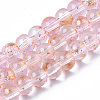 Transparent Spray Painted Glass Bead Strands GLAA-N035-03A-B06-1