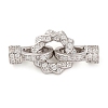 925 Sterling Silver Micro Pave Clear Cubic Zirconia Fold Over Clasps STER-U005-09P-1