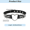 Punk Rock Style Alloy Star Heart Link Imitation Leather Chocker Necklaces NJEW-WH20004-20A-2
