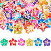 80Pcs Handmade Polymer Clay 3D Flower Plumeria Beads CLAY-DC0001-18A-1