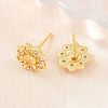 Brass Micro Pave Cubic Zirconia Stud Earrings for Women KK-A305-03G-4
