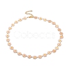 Enamel Daisy Link Chain Necklace NJEW-P220-01G-05-1