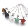 Natural & Synthetic Mixed Stone Cone Dowsing Pendulums G-G771-D-1