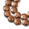 Electroplated Natural Lava Rock Beads Strands G-A256-F01-01D-2