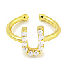 Rack Plating Brass Open Cuff Rings for Women RJEW-F162-01G-U-2