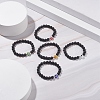 Natural Lava Rock Round Beaded Stretch Bracelet with Evil Eye Lampwork BJEW-JB07838-2