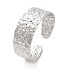 Non-Tarnish 304 Stainless Steel Textured Flat Cuff Bangles BJEW-G694-04P-1