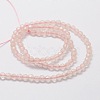 Faceted Round Natural Rose Quartz Bead Strands G-L437-12-4mm-2
