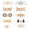 SUPERFINDINGS 10 Sets 10 Style Alloy Enamel Adjustment Waist Tightener Buckle Buttons FIND-FH0005-37-1